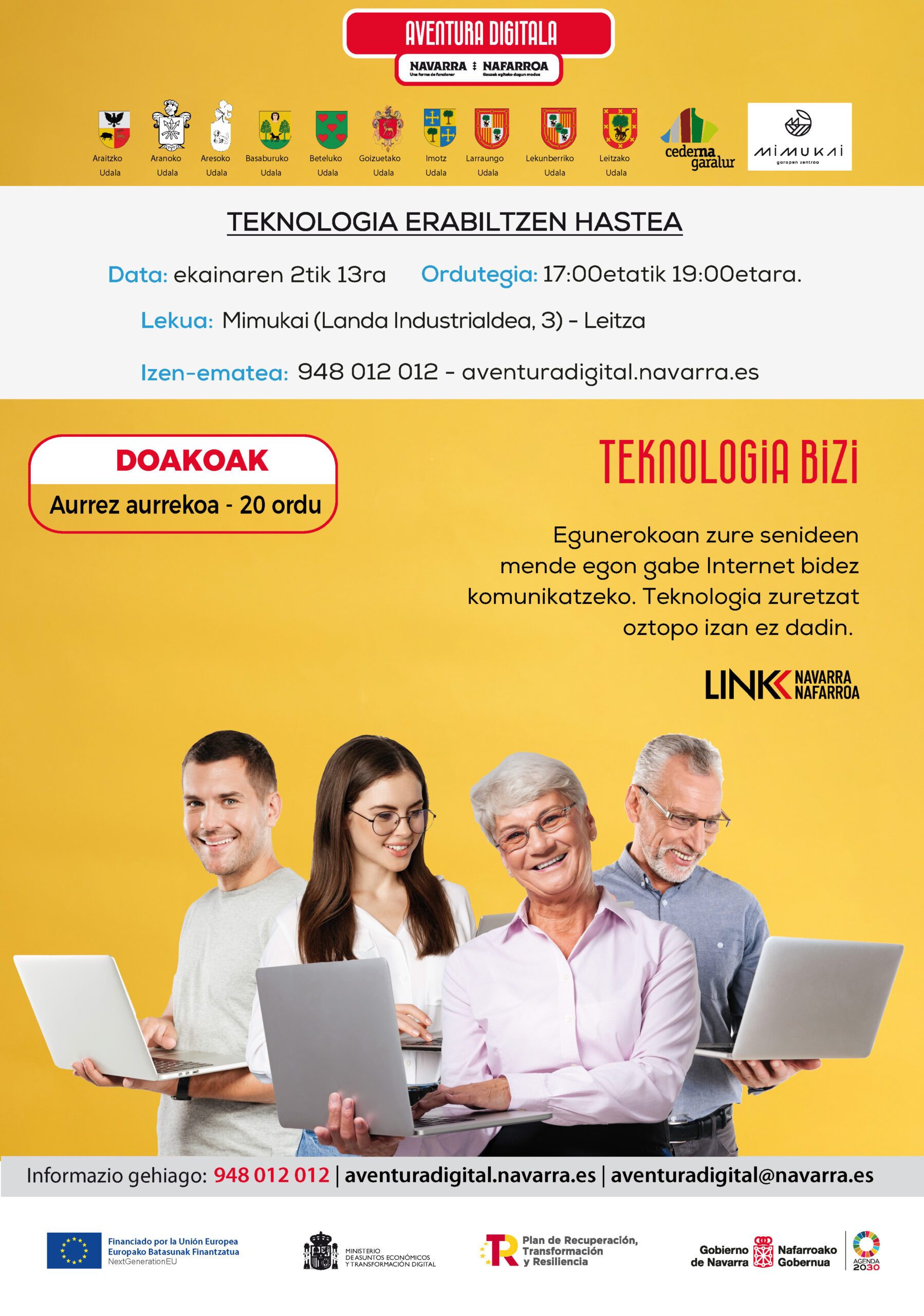 Cartel Aventura Digital Ciudadanía – Leitza – Junio – EUS
