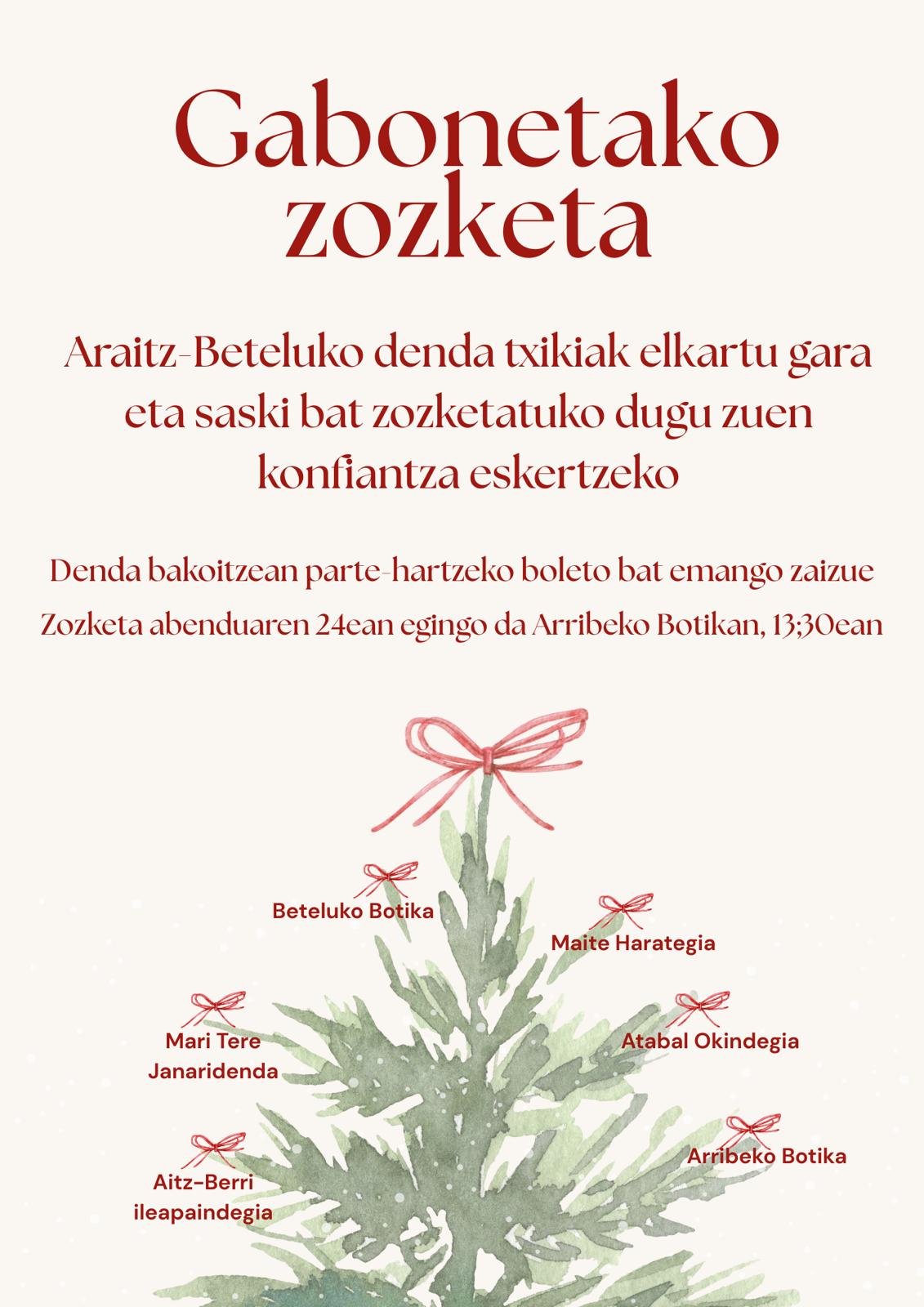 Araitz eta Betelu elkarlanean tokiko merkataritza indartzeko Gabonetako zozketa berezia