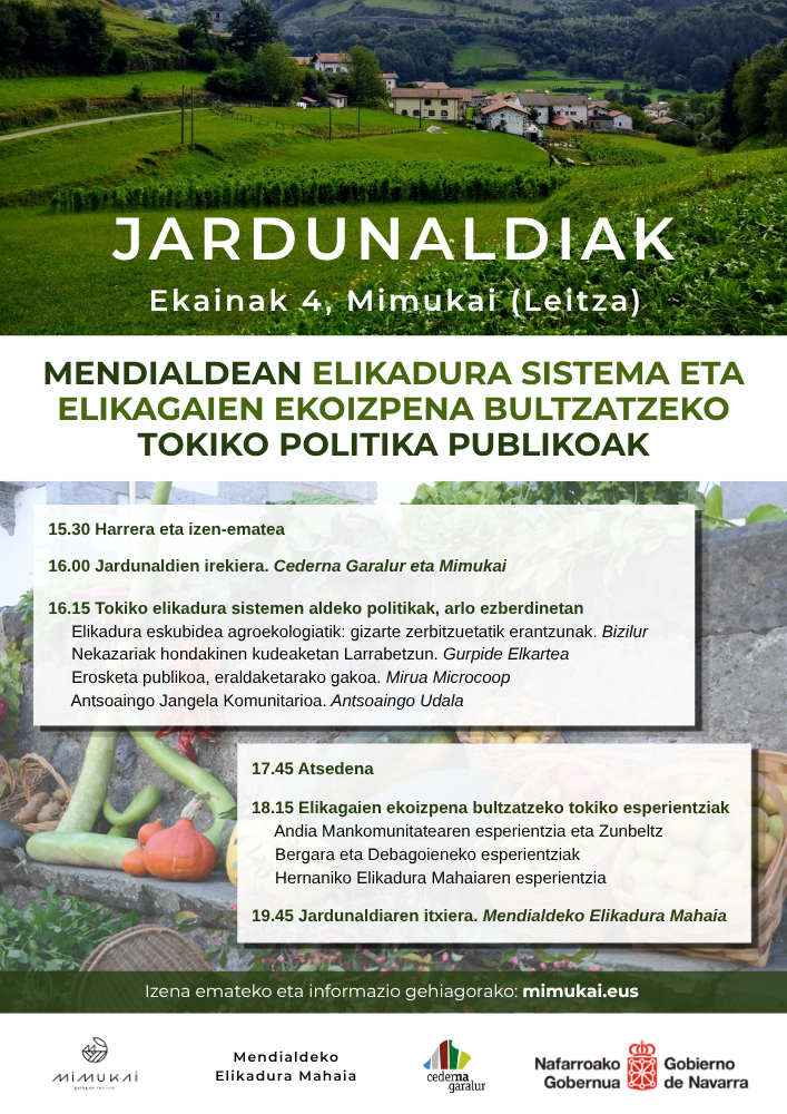 MENDIALDEKO ELIKADURA SISTEMA ETA ELIKAGAIEN EKOIZPENA BULTZATZEKO UDAL POLITIKA PUBLIKOEI BURUZKO JARDUNALDIA